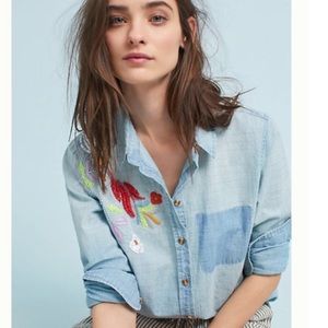 Maeve Chambray Shirt with Beading